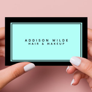 Minimalist Elegant Simple Black Teal Modern Business Card