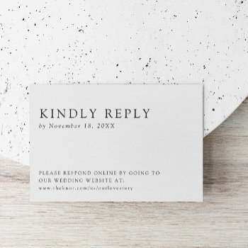 Minimalist Elegant Simple & Clean Online Rsvp Card by KristineLeeDesigns at Zazzle