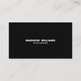 Minimalist elegant simple custom white black business card