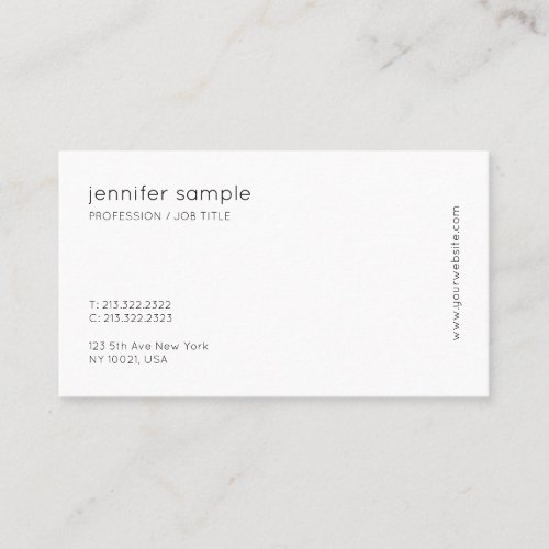 Minimalist Elegant Simple Design Modern Plain Chic Business Card