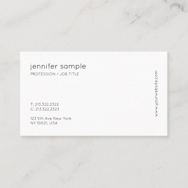 Minimalist Elegant Simple Design Modern Plain Chic Business Card (Front)