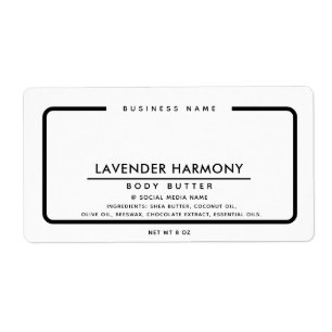 Minimalist elegant simple modern black white label