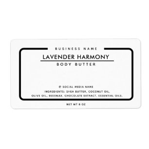 Minimalist elegant simple modern black white label