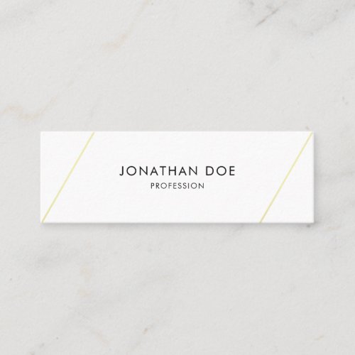 Minimalist Elegant Simple Modern Plain Gold Lines Mini Business Card