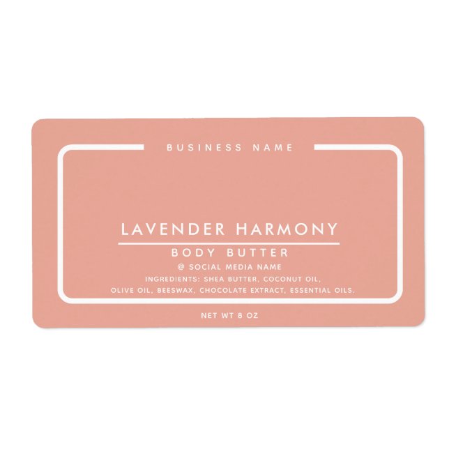 Minimalist elegant simple modern wraparound  label (Front)
