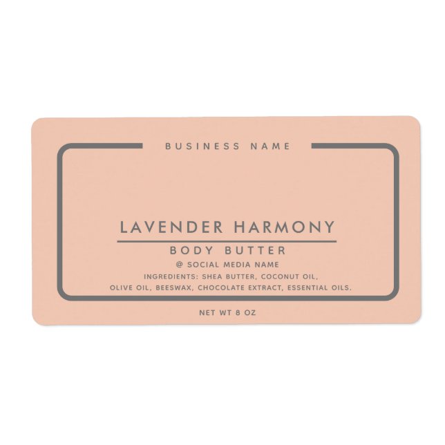Minimalist elegant simple modern wraparound  label (Front)