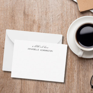Minimalist Elegant Simple Personalized Note Cards