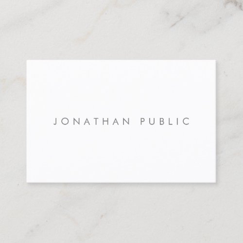 Minimalist Elegant Simple Plain Unique Promotional Business Card