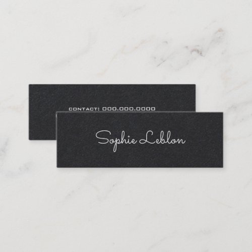 minimalist elegant simple premium black mini business card