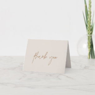Minimalist Elegant Simple Taupe Modern Business Thank You Card
