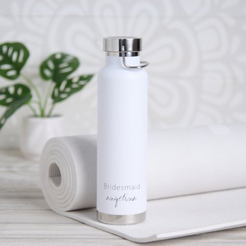 Minimalist Elegant Simple Wedding Bridesmaid Water Bottle