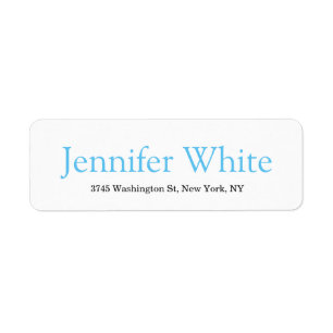 Minimalist Elegant Sky Blue & White Bold Retro Label