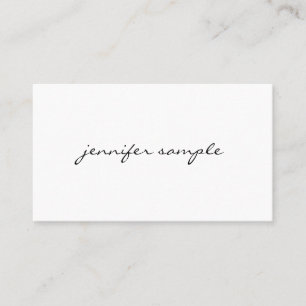 Minimalist Elegant Sleek Cursive Script Modern Top Business Card
