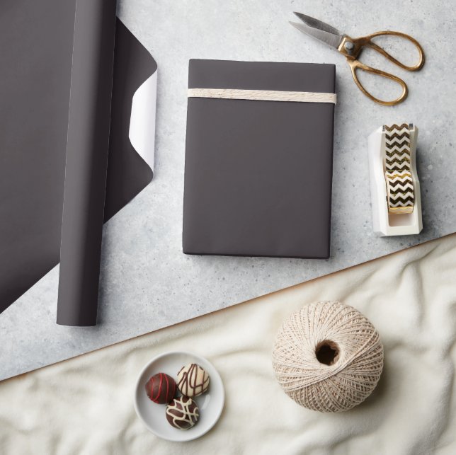 Minimalist Elegant Solid Iron Grey Plain Wrapping Paper (Crafts)