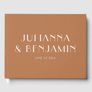 Minimalist Elegant Terracotta Custom Wedding Guest Book
