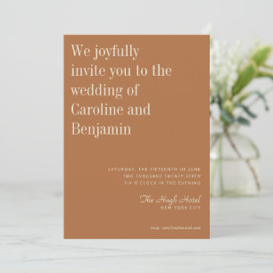 Minimalist Elegant Terracotta Rust Modern Wedding Invitation