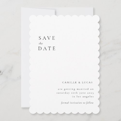 Minimalist Elegant Text and Photo  Save the date Invitation