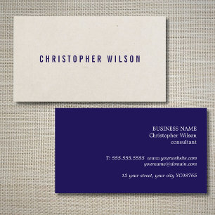 Minimalist Elegant Texture Beige Blue Consultant Business Card
