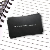 ADVISER IN STOCK MARKET VALUES BLACK ELEGANT BUSINESS CARD, Zazzle