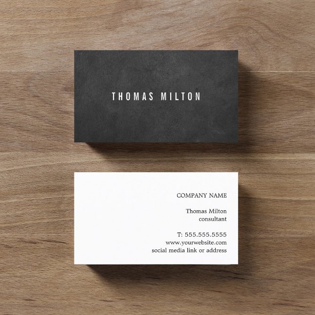 Minimalist Elegant Texture Dark Gray Consultant Business Card (Creator Uploaded)