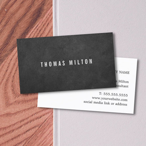 Minimalist Elegant Texture Dark Grey Consultant Business Card
