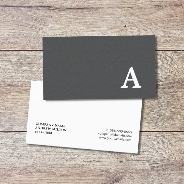 Minimalist Elegant Texture Grey Consultant Business Card