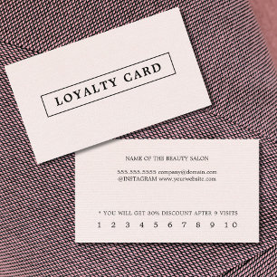 Minimalist Elegant Texture Light Pink Beauty  Loyalty Card