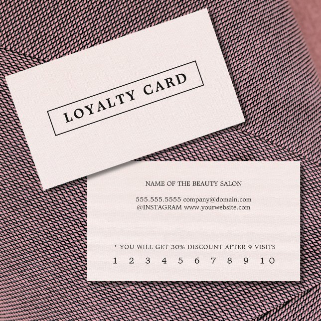 Minimalist Elegant Texture Light Pink Beauty  Loyalty Card (Creator Uploaded)