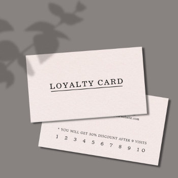 Minimalist Elegant Texture Light Pink Beauty Loyalty Card by pro_business_card at Zazzle