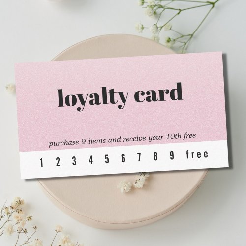 Minimalist Elegant Texture Rose White Loyalty Card