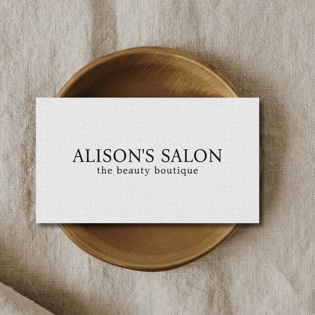 Minimalist Elegant Texture White Beauty Bold Business Card (Creator Uploaded)