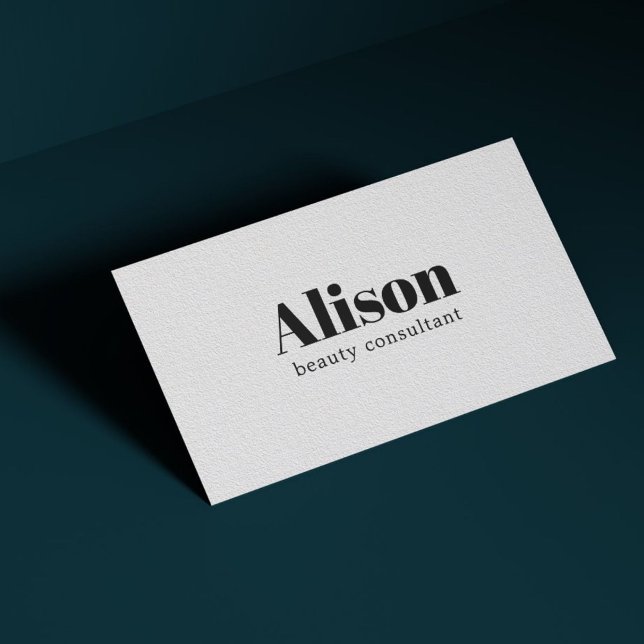 Minimalist Elegant Texture White Beauty Consultant Business Card (Creator Uploaded)