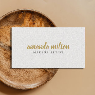 Minimalist Elegant Texture White Makeup Artist Business Card