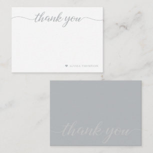Minimalist Elegant Thank you Script custom small Note Card