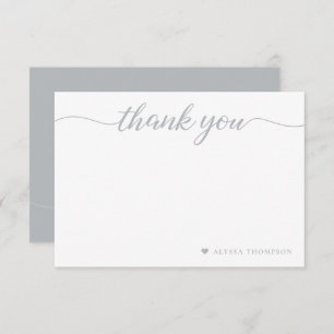 Minimalist Elegant Thank you Script Personalized Note Card