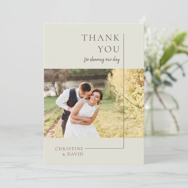 Minimalist Elegant Thank you Wedding Card (Standing Front)