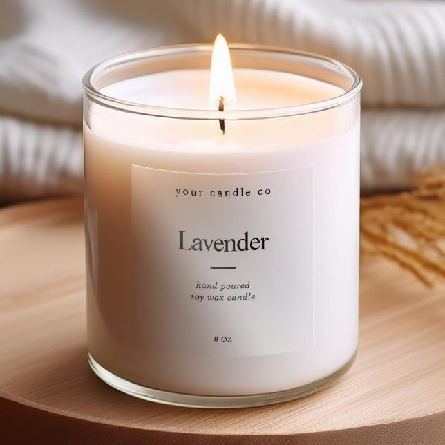 Minimalist Elegant Transparent Candle Label (Creator Uploaded)