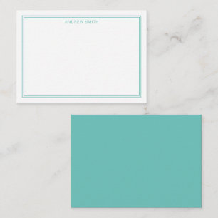 Minimalist Elegant Two Border Moonstone Blue Note Card