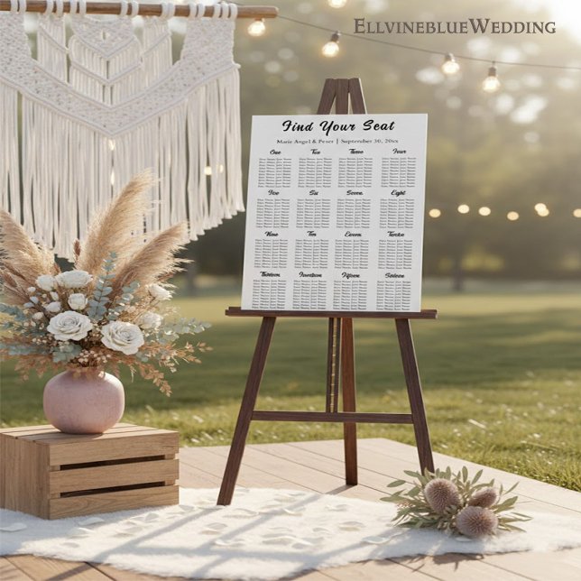 Minimalist Elegant Typography 16 Tables Wedding Foam Board (Creator Uploaded)