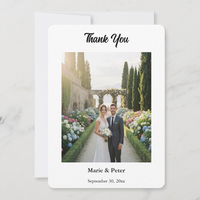 Minimalist Elegant Typography 2 Photos Thank You (Front)