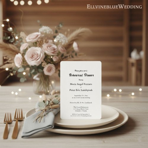 Minimalist Elegant Typography Rehearsal Dinner