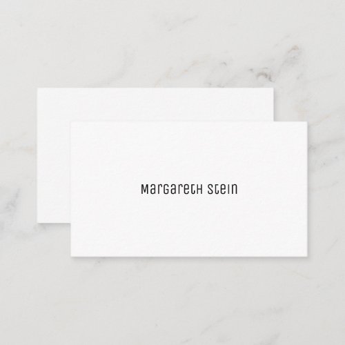 minimalist elegant unica one font style white business card