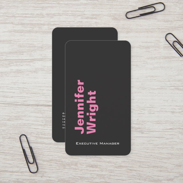 Minimalist elegant unique modern grey plain business card (Front/Back In Situ)