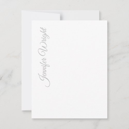 Minimalist elegant unique modern plain grey white note card