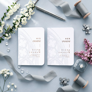 Minimalist Elegant Vintage Gothic Classic Wedding Foil Vow Books