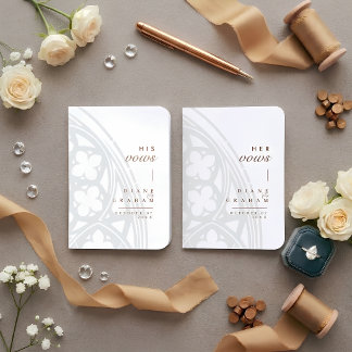 Minimalist Elegant Vintage Gothic Classic Wedding Foil Vow Books