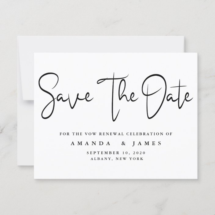 Minimalist Elegant Vow Renewal Save The Date Announcement | Zazzle.com