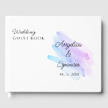 Minimalist elegant watercolor purple blue wedding