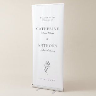 Minimalist Elegant Wedding Custom Name Welcome Retractable Banner