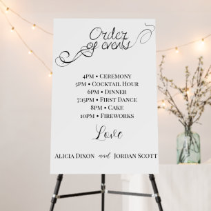 Minimalist Elegant Wedding Day Schedule Boards